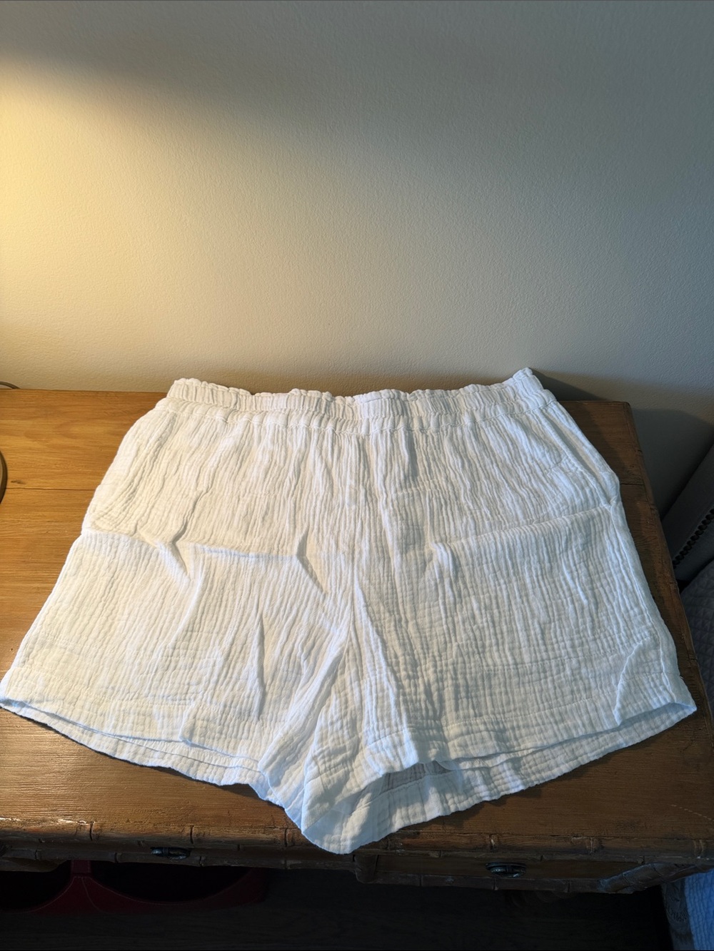 Rails White High-Waist Crinkle Lounge Shorts